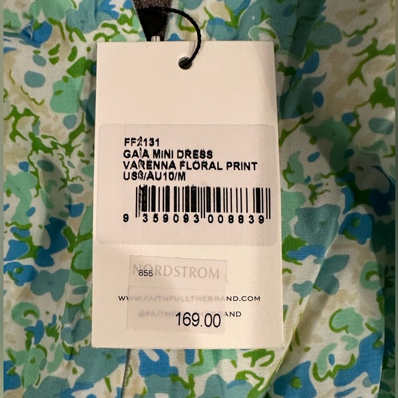 Faithfull the Brand NWT Women’s Gaia Halter Mini Dress In Varenna Floral Print - Picture 8 of 8